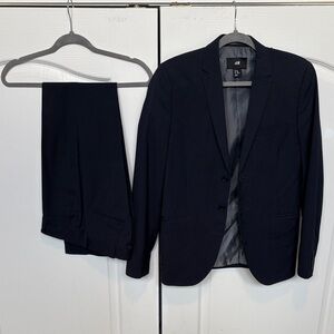 H&M Navy Pinstripe Men's Suit Jacket & Trousers